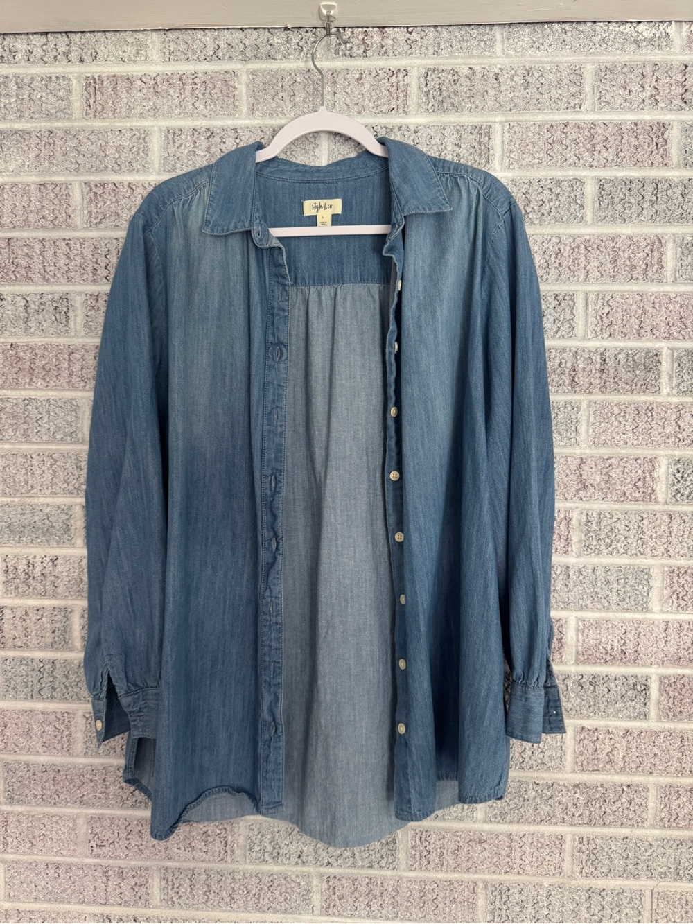 Style & Co. Light Blue Denim Button-Front Shirt